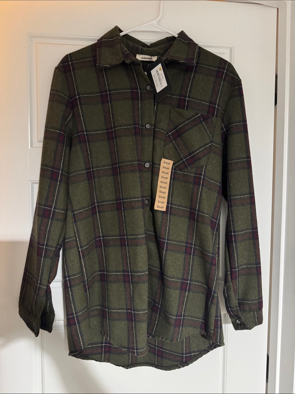 ADORA Olive Plaid Button-Down Shirt